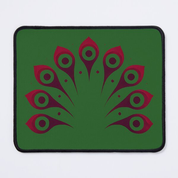 Item preview, Crimson Peacock Tail (Forest\moss Green Background) designed and sold by IskandarDesigns.
