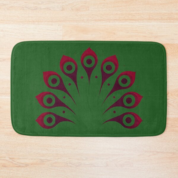 Item preview, Crimson Peacock Tail (Forest\moss Green Background) designed and sold by IskandarDesigns.
