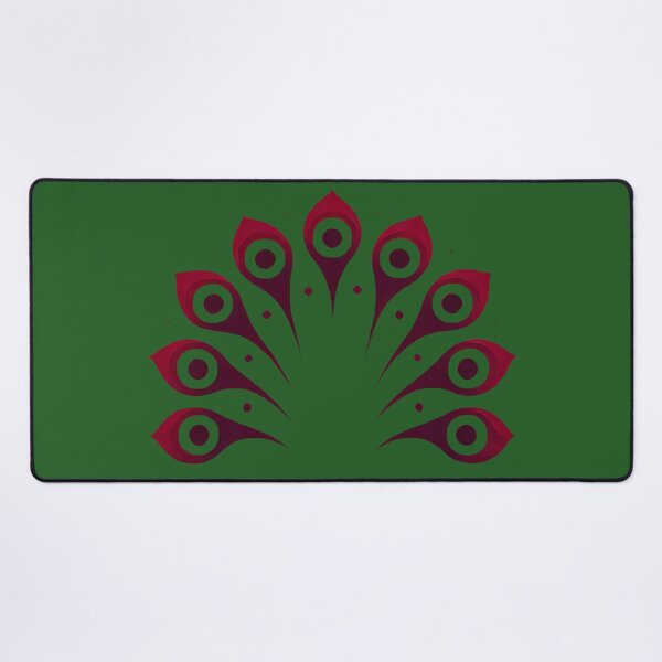 Item preview, Crimson Peacock Tail (Forest\moss Green Background) designed and sold by IskandarDesigns.