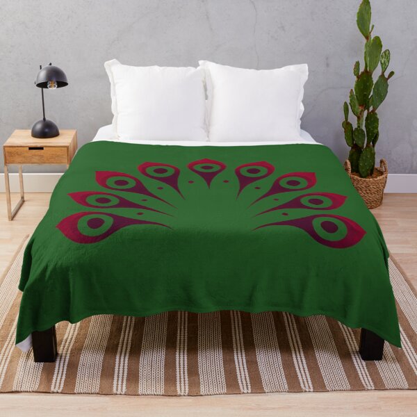 Item preview, Crimson Peacock Tail (Forest\moss Green Background) designed and sold by IskandarDesigns.