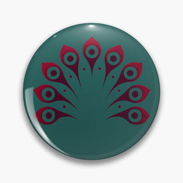 Item preview, Crimson Peacock Tail (Teal Green Background) designed and sold by IskandarDesigns.