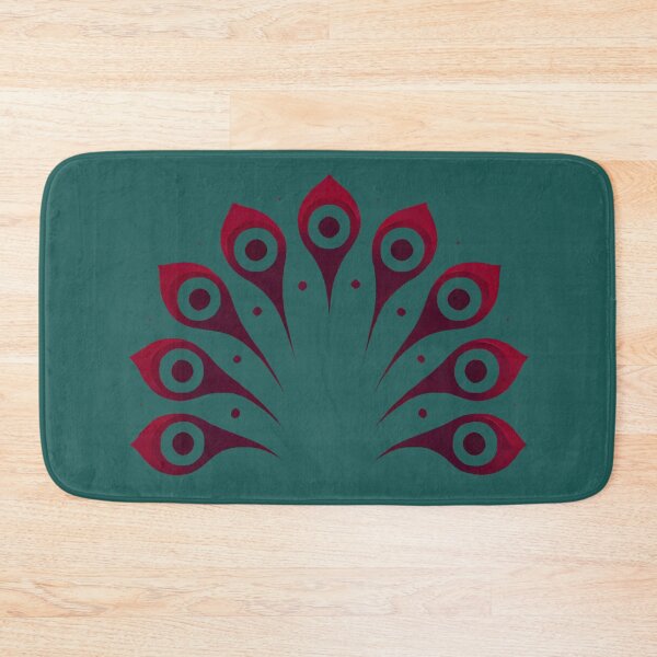 Item preview, Crimson Peacock Tail (Teal Green Background) designed and sold by IskandarDesigns.