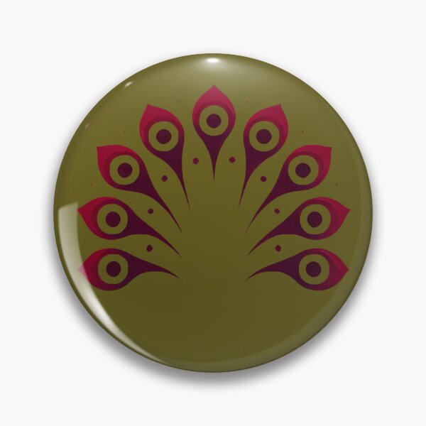 Item preview, Crimson Peacock Tail (Olive Green Background) designed and sold by IskandarDesigns.