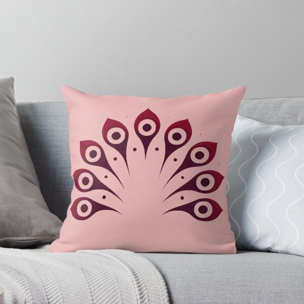 Item preview, Crimson Peacock Tail (Blush Pink Background) designed and sold by IskandarDesigns.