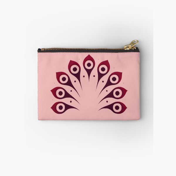 Item preview, Crimson Peacock Tail (Blush Pink Background) designed and sold by IskandarDesigns.