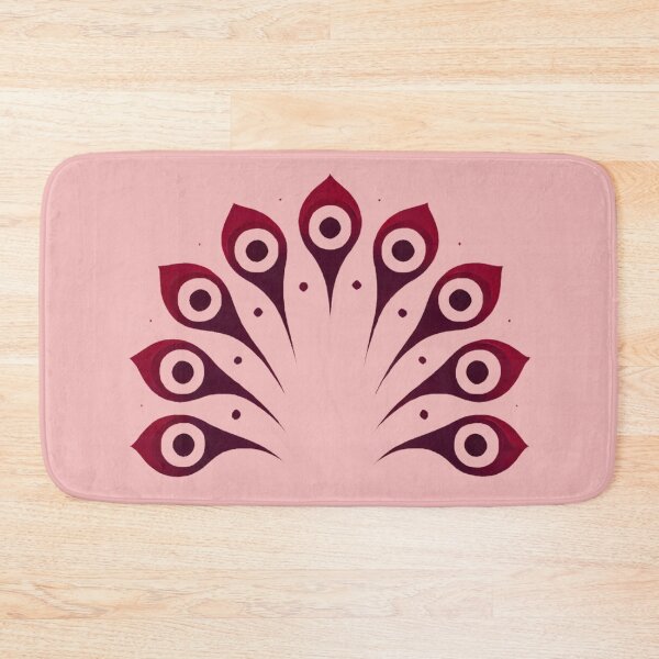 Item preview, Crimson Peacock Tail (Blush Pink Background) designed and sold by IskandarDesigns.