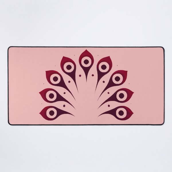 Item preview, Crimson Peacock Tail (Blush Pink Background) designed and sold by IskandarDesigns.