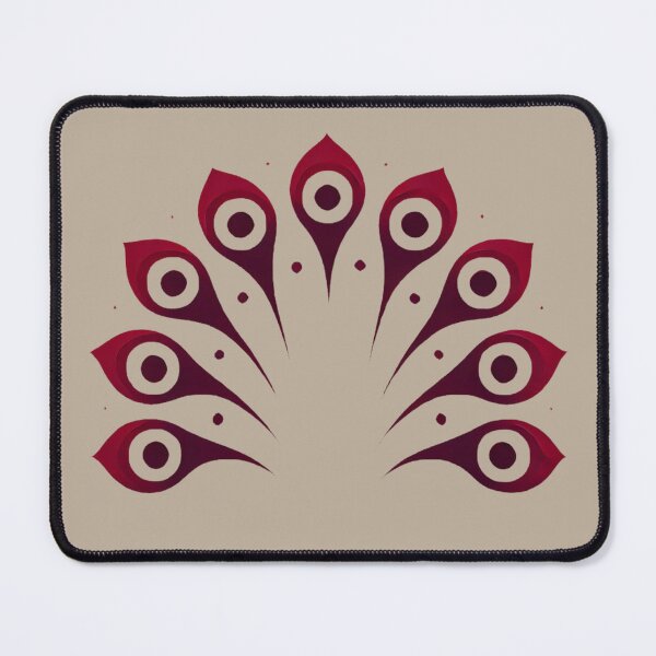 Item preview, Crimson Peacock Tail (Stone beige Background) designed and sold by IskandarDesigns.