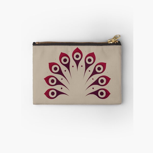 Item preview, Crimson Peacock Tail (Stone beige Background) designed and sold by IskandarDesigns.