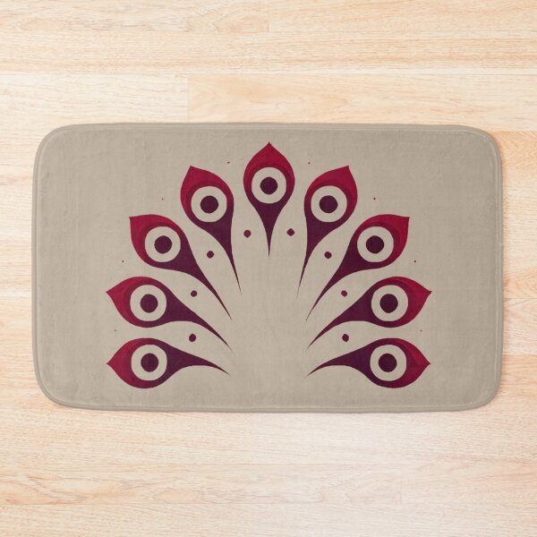Item preview, Crimson Peacock Tail (Stone beige Background) designed and sold by IskandarDesigns.