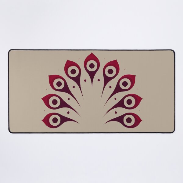 Item preview, Crimson Peacock Tail (Stone beige Background) designed and sold by IskandarDesigns.