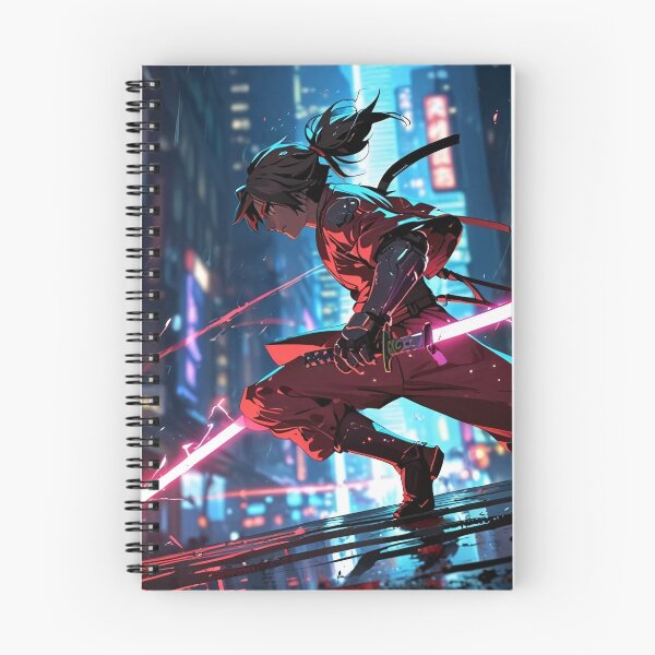 Item preview, Cyberpunk Samurai Warrior – Neon City Techwear Aesthetic designed and sold by ShadowTek.