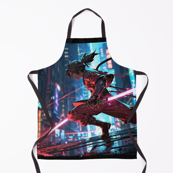 Item preview, Cyberpunk Samurai Warrior – Neon City Techwear Aesthetic designed and sold by ShadowTek.