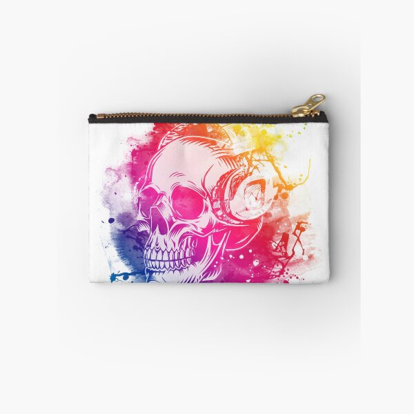 Item preview, colorful skull listening to music designed and sold by osc23ae.