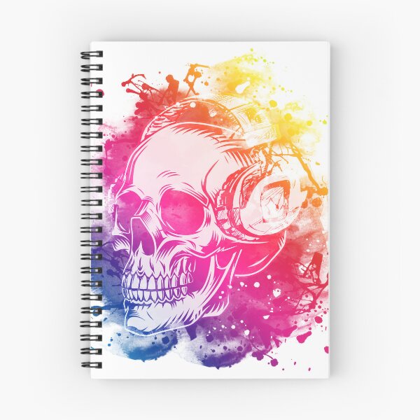 Item preview, colorful skull listening to music designed and sold by osc23ae.