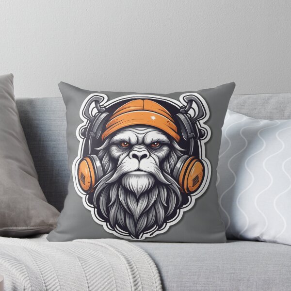 Item preview, Cool Bearded Gorilla with Headphones Sticker | Urban Streetwear Art designed and sold by ethnicdigital.