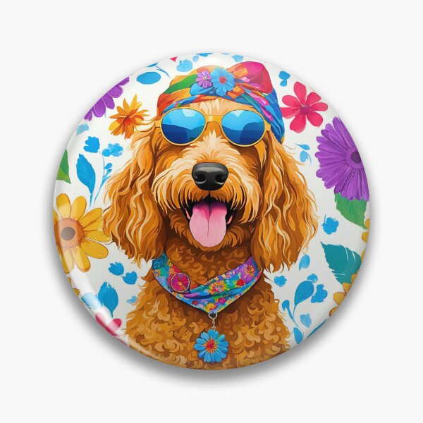 Item preview, Groovy 1970s Goldendoodle – Hippy Vibes & Psychedelic Style designed and sold by Fredster1966.