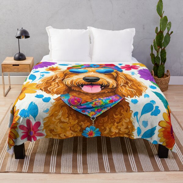 Item preview, Groovy 1970s Goldendoodle – Hippy Vibes & Psychedelic Style designed and sold by Fredster1966.
