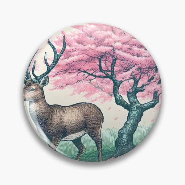 Item preview, Deer in Sakura Canopy Bliss designed and sold by inkNext.