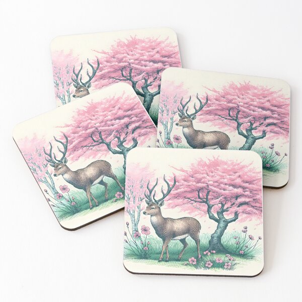 Item preview, Deer in Sakura Canopy Bliss designed and sold by inkNext.