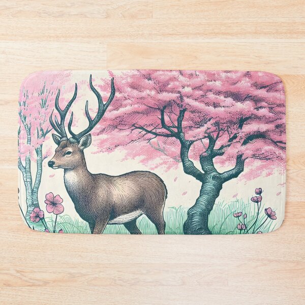 Item preview, Deer in Sakura Canopy Bliss designed and sold by inkNext.