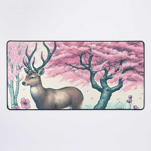 Item preview, Deer in Sakura Canopy Bliss designed and sold by inkNext.