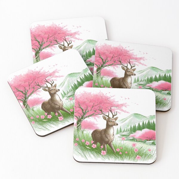 Item preview, Deer Under Sakura Canopy designed and sold by inkNext.