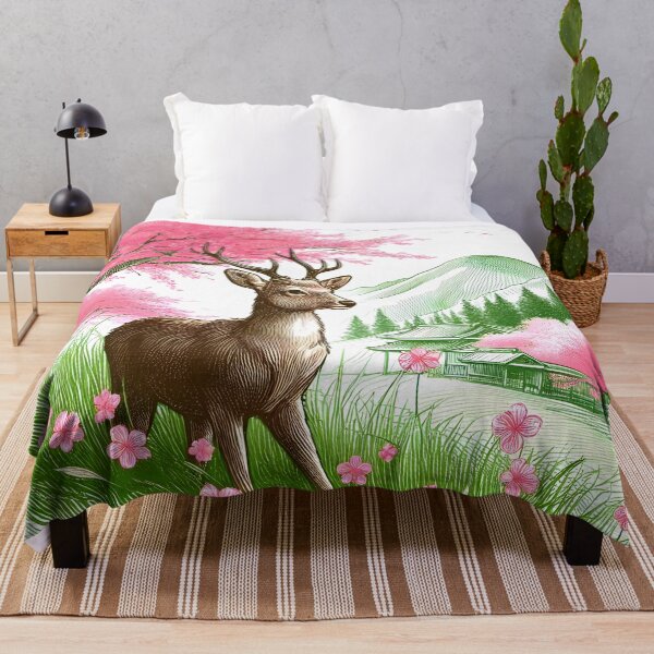 Item preview, Deer Under Sakura Canopy designed and sold by inkNext.