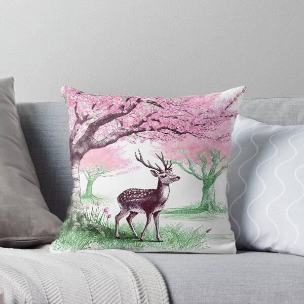 Item preview, Serene Deer in Sakura Bliss designed and sold by inkNext.