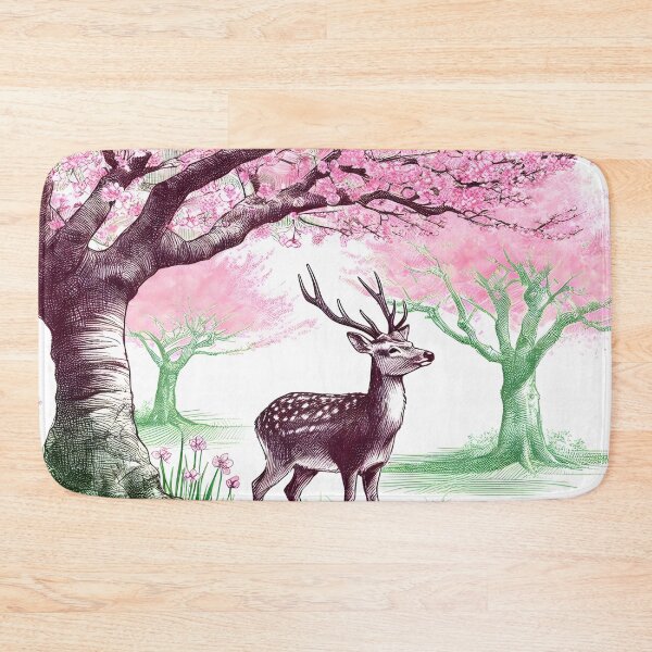 Item preview, Serene Deer in Sakura Bliss designed and sold by inkNext.