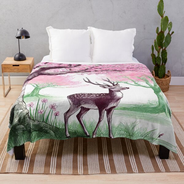 Item preview, Serene Deer in Sakura Bliss designed and sold by inkNext.
