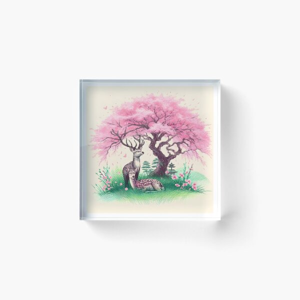Item preview, Deer in Sakura Paradise designed and sold by inkNext.