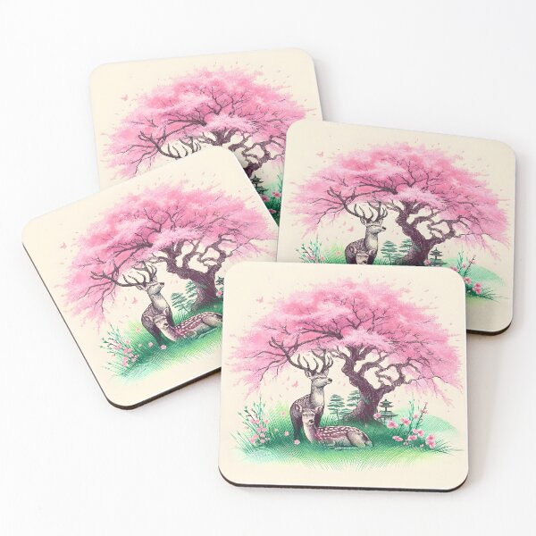 Item preview, Deer in Sakura Paradise designed and sold by inkNext.