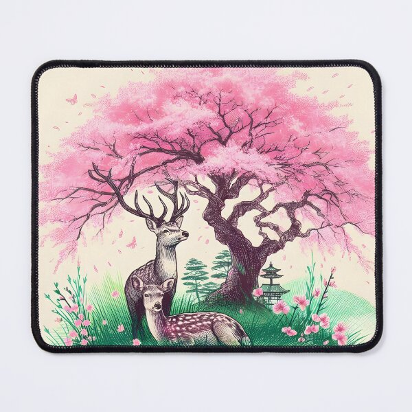 Item preview, Deer in Sakura Paradise designed and sold by inkNext.