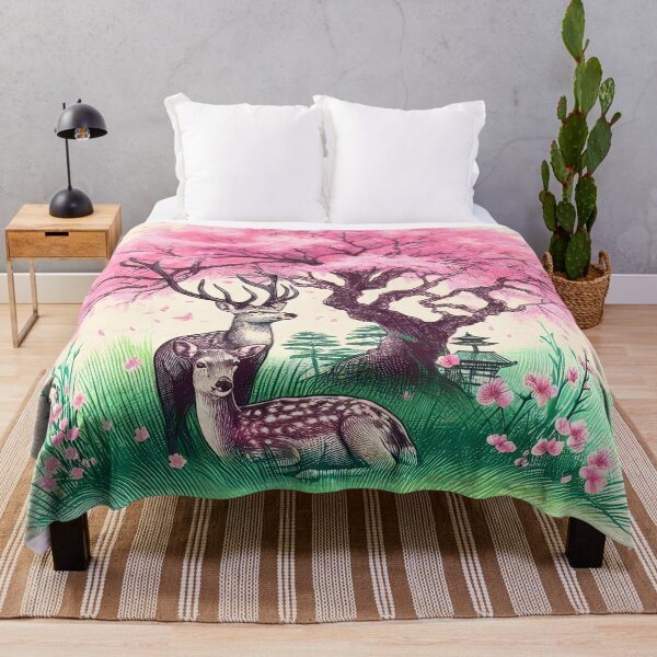 Item preview, Deer in Sakura Paradise designed and sold by inkNext.