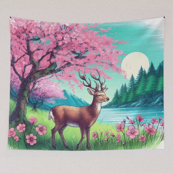 Item preview, Deer by Sakura Canopy Lake designed and sold by inkNext.