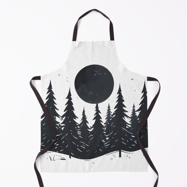 Item preview, Under the Moon: A Tranquil Pine Forest Scene in Black and White designed and sold by postprocess.