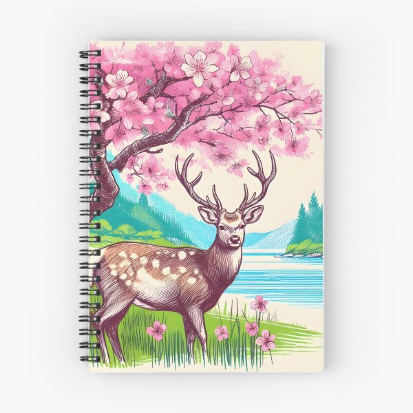 Item preview, Deer Amid Sakura Blossoms designed and sold by inkNext.