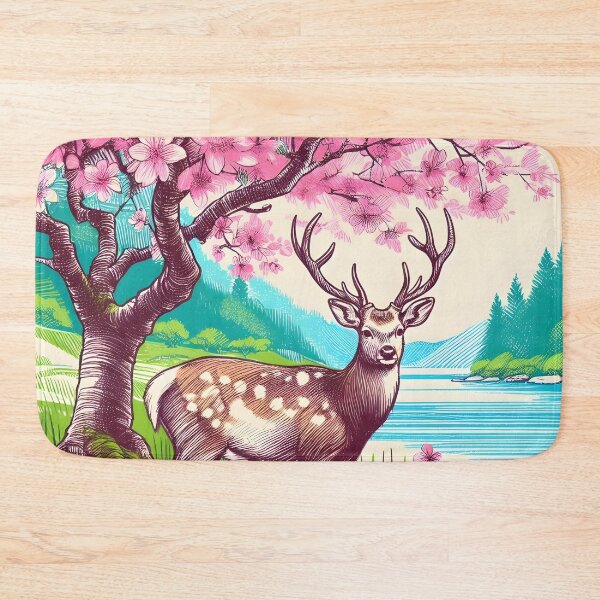 Item preview, Deer Amid Sakura Blossoms designed and sold by inkNext.