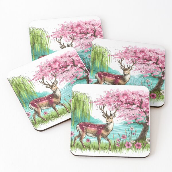 Item preview, Deer by Tranquil Sakura Lake designed and sold by inkNext.
