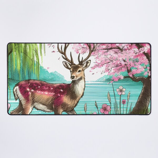 Item preview, Deer by Tranquil Sakura Lake designed and sold by inkNext.