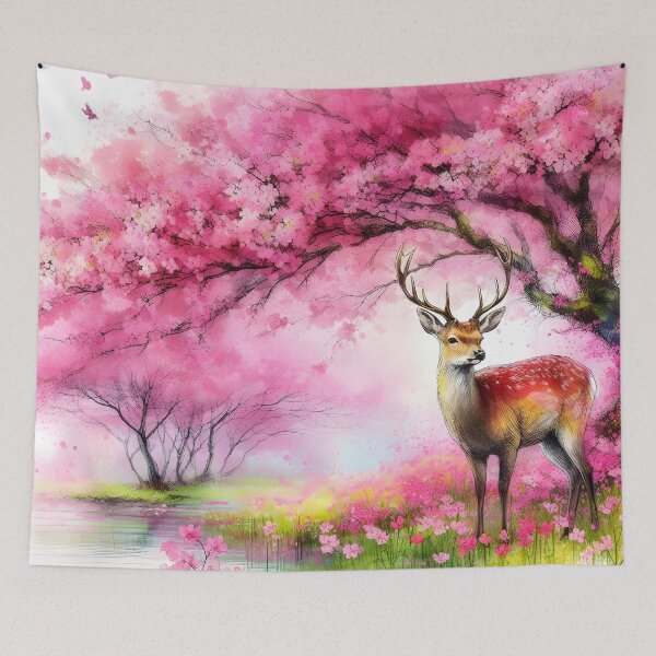 Item preview, Sakura Bliss: Deer in Bloom designed and sold by inkNext.