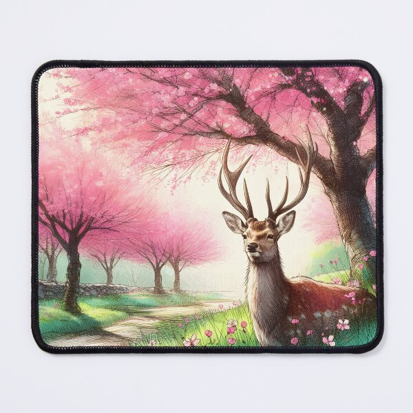 Item preview, Deer in Sakura Wonderland designed and sold by inkNext.