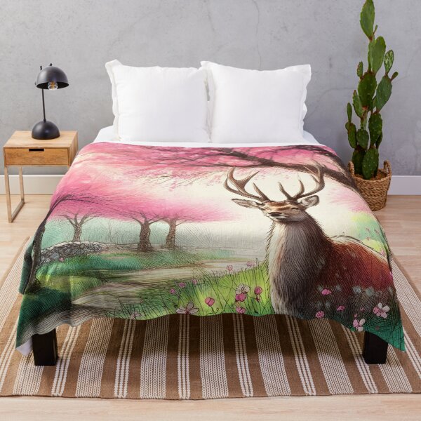 Item preview, Deer in Sakura Wonderland designed and sold by inkNext.