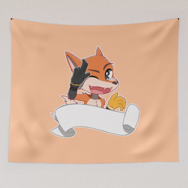 Artikelvorschau, Anthro Fox mit leerem Banner entworfen und verkauft von Vidard Corner.