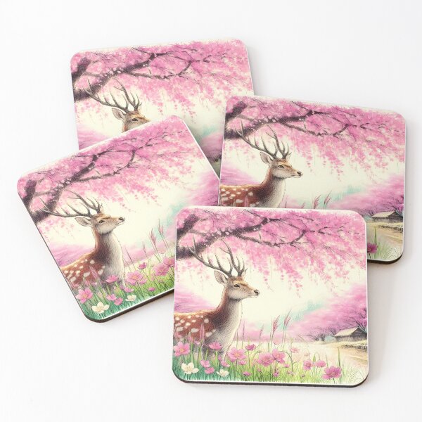 Item preview, Deer in Sakura Serenity designed and sold by inkNext.