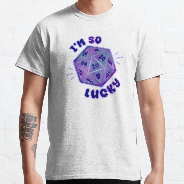 Aperçu de l'œuvre Je suis tellement chanceux D20 Dice créée et vendue par SmallBeanCraftStudio.