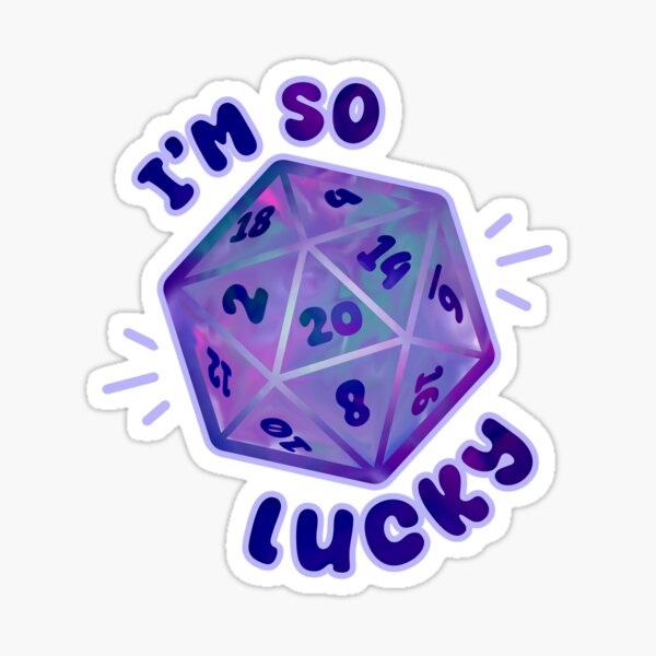 Aperçu de l'œuvre Je suis tellement chanceux D20 Dice créée et vendue par SmallBeanCraftStudio.