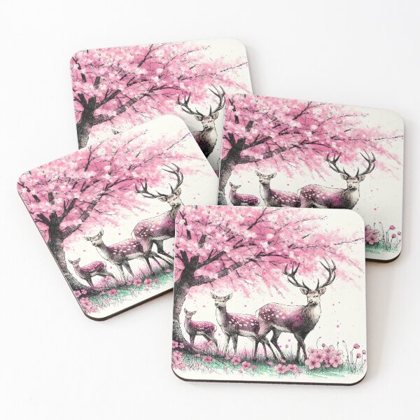 Item preview, Deer in Sakura Blossom Meadow designed and sold by inkNext.