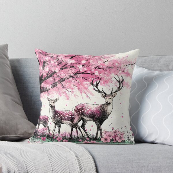 Item preview, Deer in Sakura Blossom Meadow designed and sold by inkNext.